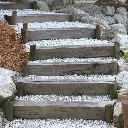 escalier extérieur en traverse paysagère